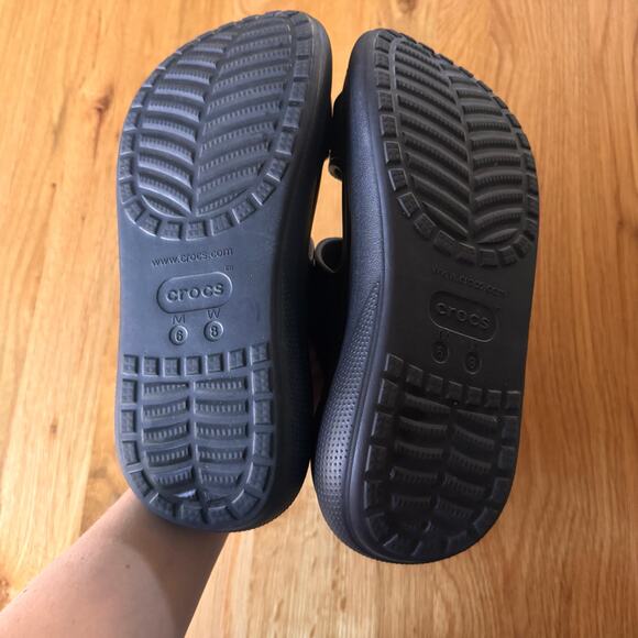 Crocs Classic Crush Platform Two-Strap Sandals Black Size 8 - Picture 6 of 10